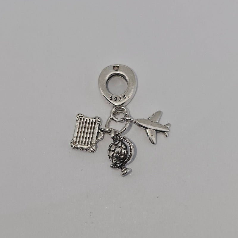 Plane, World Globe and Suitcase Charm for Charm Bracelets from Boujee Ice