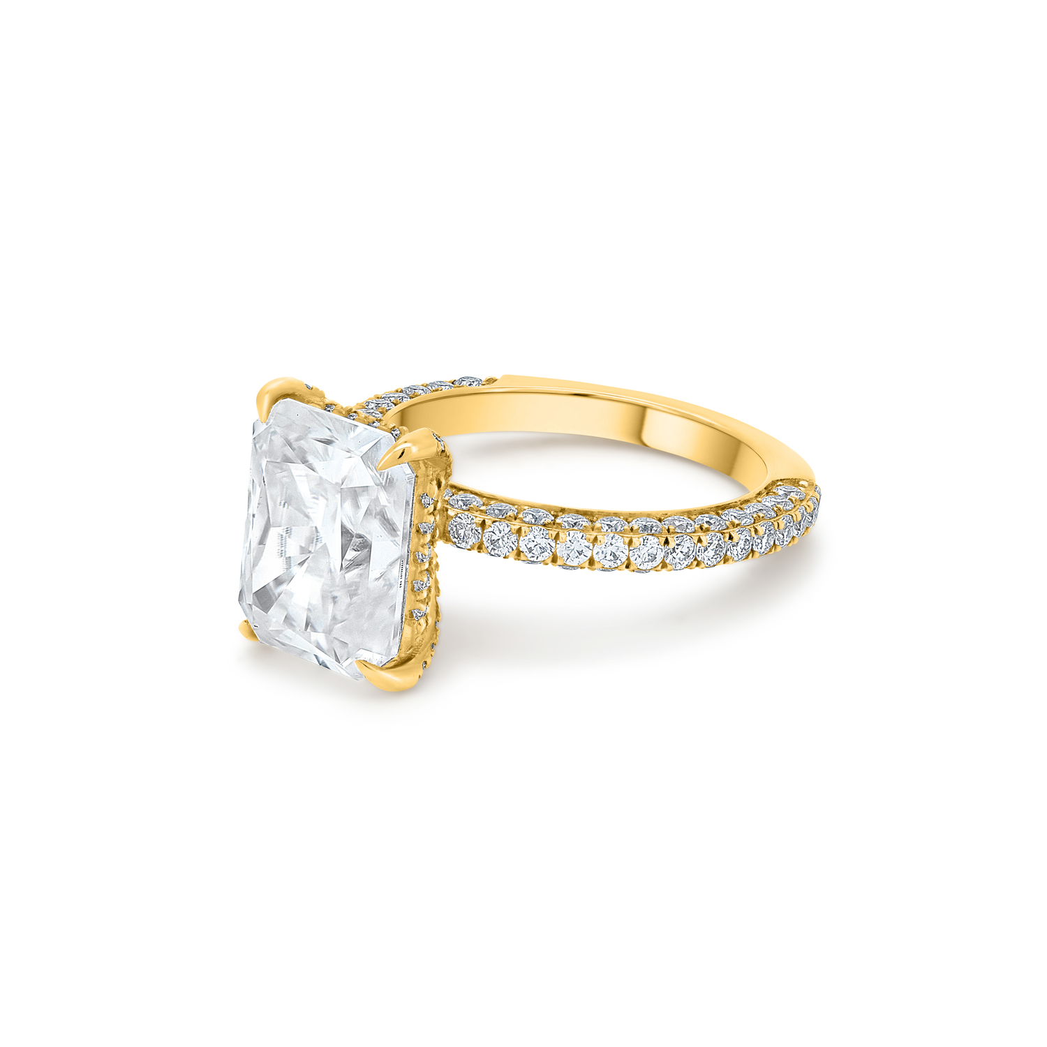 Stunning Pear Cut Diamond Ring set in a diamond band.