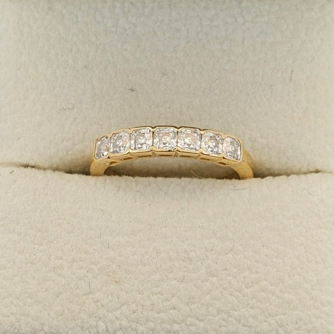 Fashionable Asscher Cut 7 Stone Diamond Ring from Boujee Ice