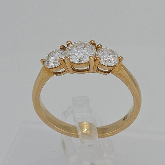 Popular 10 Karat Solid Gold Trilogy Diamond Ring from Boujee Ice