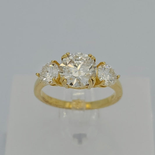 Beautiful Trilogy 3 Stone 2ct/3ct/4ct Diamond Double Halo Ring from Boujee Ice