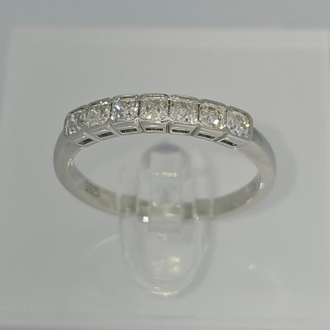 Fashionable Asscher Cut 7 Stone Diamond Ring from Boujee Ice