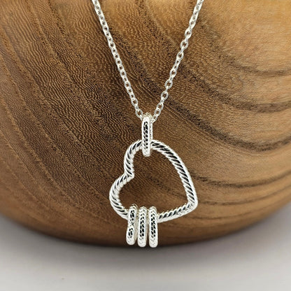 925 Silver Triple Heart Loop Pendant Necklace from Boujee Ice