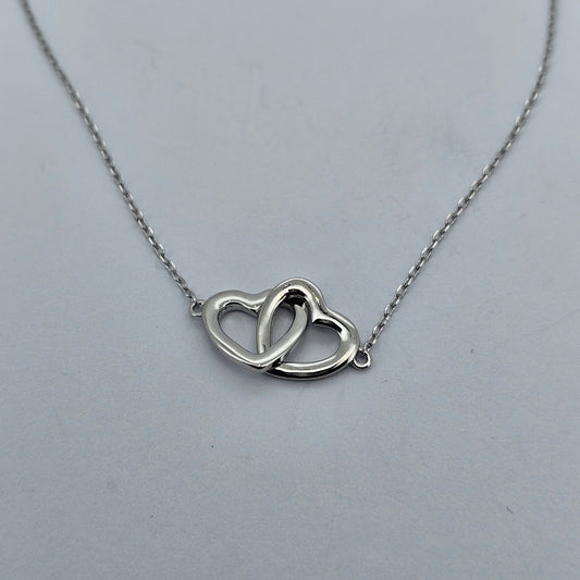 925 Sterling Silver Interlocking Heart Necklace from Boujee Ice