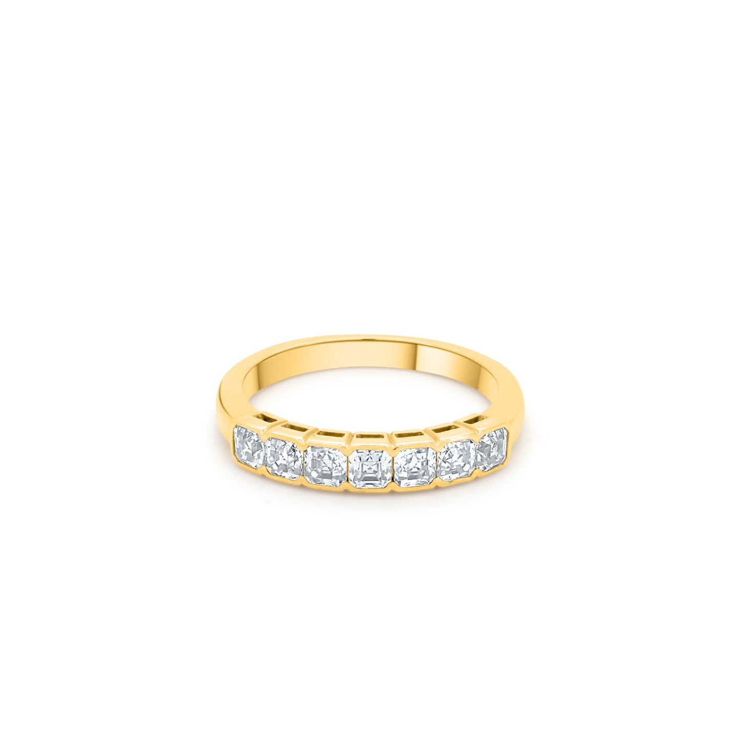 Fashionable Asscher Cut 7 Stone Diamond Ring from Boujee Ice