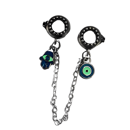 Hamsa Hand and Evil Eye Illuminous Chain Spacer Charm for Charm Bracelets from Boujee Ice