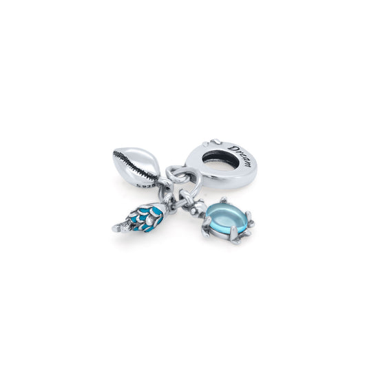 Shell, Fish and Glass Turtle Dangle Charm for Charm Bracelets from Boujee Ice