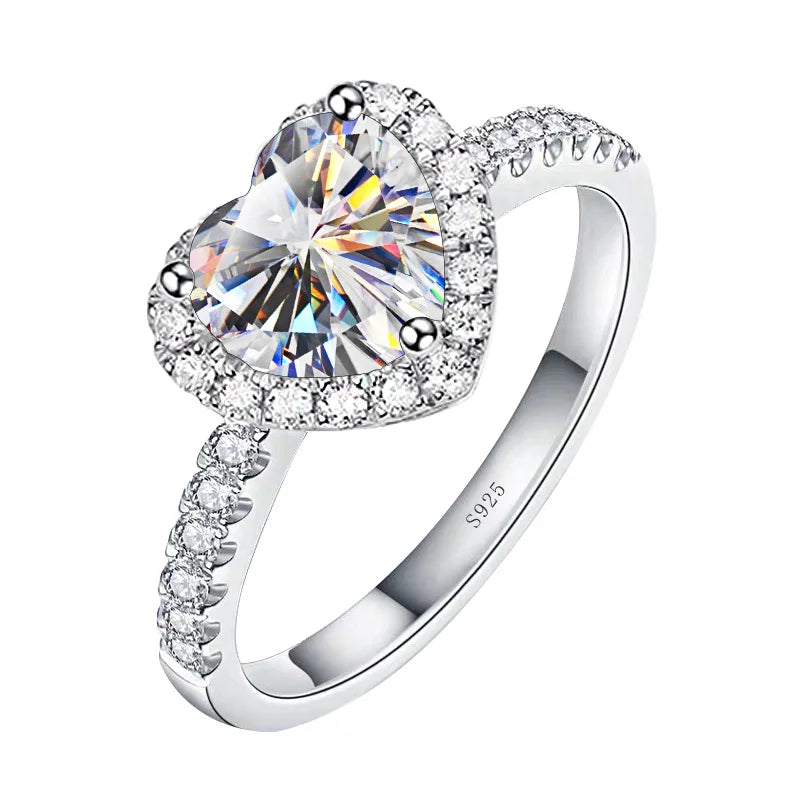 Sterling Silver Heart-shaped Gemstone Rings – Boujee Ice