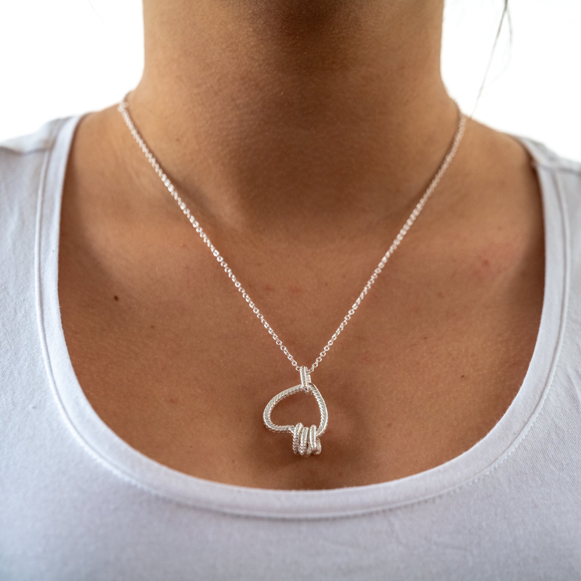 925 Silver Triple Heart Loop Pendant Necklace from Boujee Ice